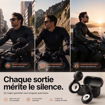 Rayder Silence™ — Bouchons d'oreilles moto anti-bruit de vent