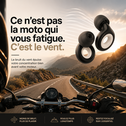 Rayder Silence™ — Bouchons d'oreilles moto anti-bruit de vent