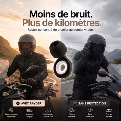 Rayder Silence™ — Bouchons d'oreilles moto anti-bruit de vent