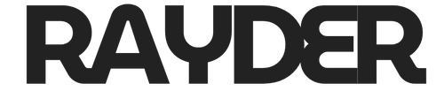The word 'RAYDER' appears in bold black uppercase letters centered on a plain white background.